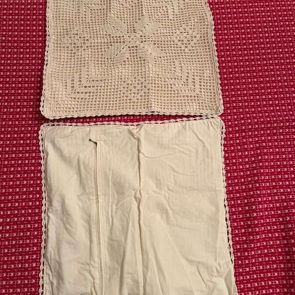 Vintage Italian Hand knitted pillow shams (2)